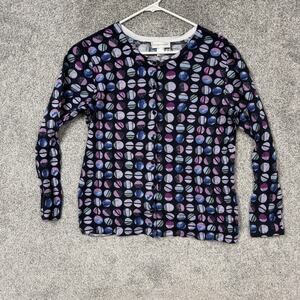 Christopher & Banks Cardigan Womens L Multicolor Geometric Coastal Grandmacore